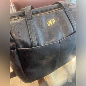 Black Leather diaper  Bag freshly Picked